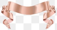 PNG  Elegant rose gold ribbon banner