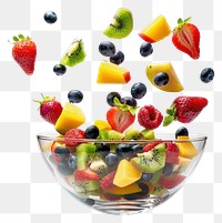 PNG Colorful fresh fruit salad bowl