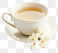 PNG Elegant white tea cup flowers