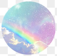 PNG Dreamy celestial rainbow sky