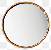 PNG  Elegant round wooden framed mirror