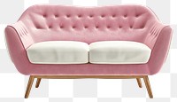 PNG  Stylish pink mid-century sofa