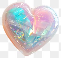 PNG Holographic heart-shaped glass ornament