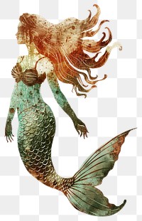 PNG Mystical mermaid silhouette artwork