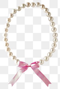 PNG  Elegant pearl necklace with ribbon