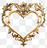 PNG  Elegant ornate golden heart frame