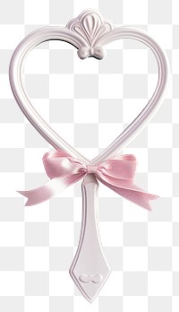 PNG  Heart-shaped mirror with ribbon