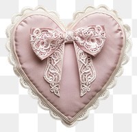 PNG  Elegant heart-shaped lace pillow