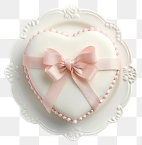 PNG  Heart-shaped cake with ribbon