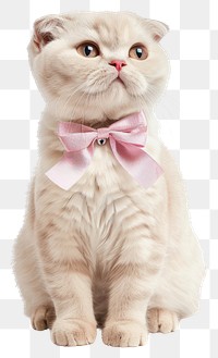 PNG  Adorable cat with pink bow