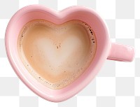 PNG  Heart-shaped coffee cup pink