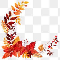 PNG Autumn foliage corner border illustration