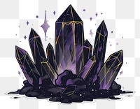 PNG Mystical black crystal cluster illustration