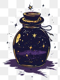 PNG Mystical starry potion bottle illustration