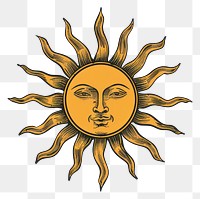 PNG Vintage sun face illustration