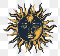 PNG Vintage sun face illustration art