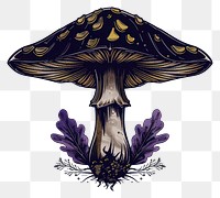 PNG Mystical mushroom with purple leaves