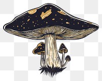 PNG Detailed mystical mushroom illustration