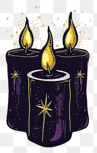 PNG Elegant dark candles with stars