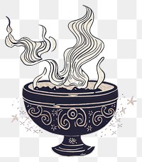 PNG Mystical steaming ornate bowl illustration