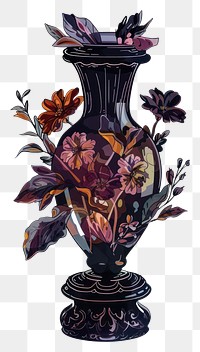 PNG Elegant floral vase illustration