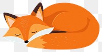 Sleeping fox cartoon illustration