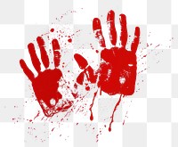 PNG  Red handprints with splattered paint