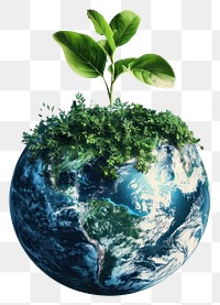 PNG Earth plant growth sustainability illustration