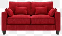 PNG Elegant red two-seater sofa