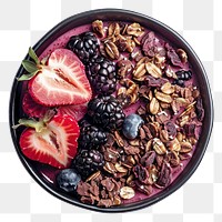 PNG A acai bowl blueberry produce granola.