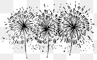 PNG Drawing of fireworks art illustrated dandelion.