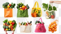 PNG Organic grocery set, transparent background