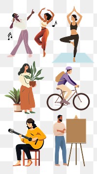 PNG hobby & lifestyle element set, transparent background