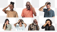 PNG people having pain element set, transparent background