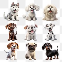 PNG cute 3d dog, transparent background