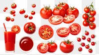 PNG tomato design element set, transparent background