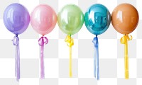 PNG Colorful balloons with ribbons