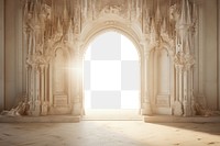 PNG ornate gothic arch door mockup, transparent design