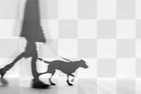 PNG  Blurred silhouette walking dog