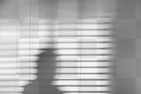 PNG  Silhouette through window blinds shadow