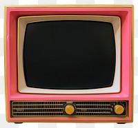 PNG Vintage pink retro television set