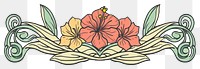 PNG Colorful floral decorative border illustration