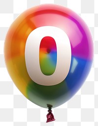 PNG  Colorful balloon with number zero