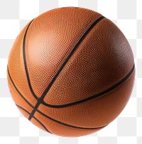 Floating basketball on white background