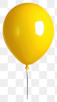 PNG Bright yellow helium balloon floating.