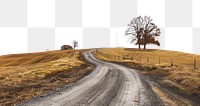 Rural dirt road autumn landscape