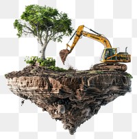 PNG Floating island with excavator