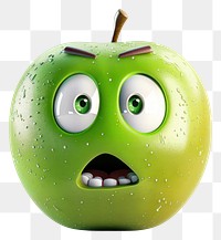 Animated green apple with expression