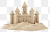 Intricate sandcastle with multiple towers