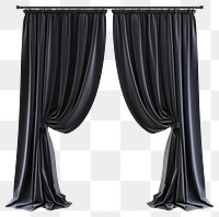 PNG Elegant black draped curtains